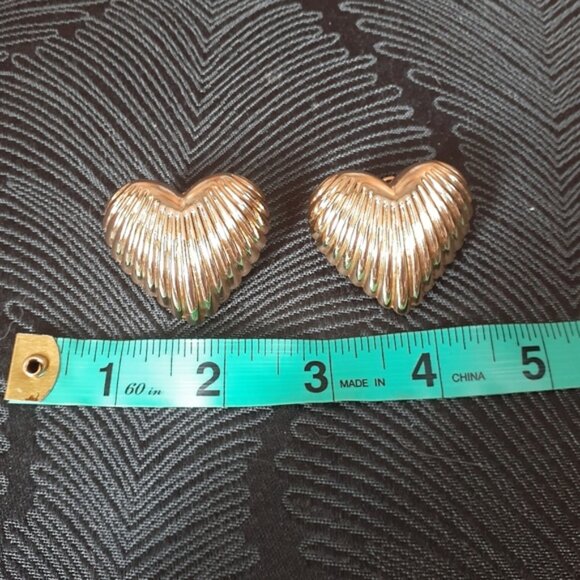 Zara Gold Heart-Shaped Statement Earrings - Picture 6 of 13